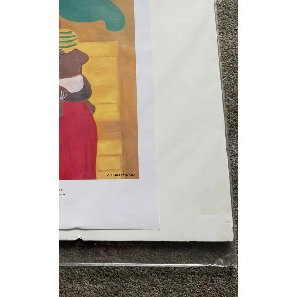 C. Clark Minton “Hey, Mon” Matted Giclée Print Caribbean Style Art (Damaged) - Picture 9 of 12
